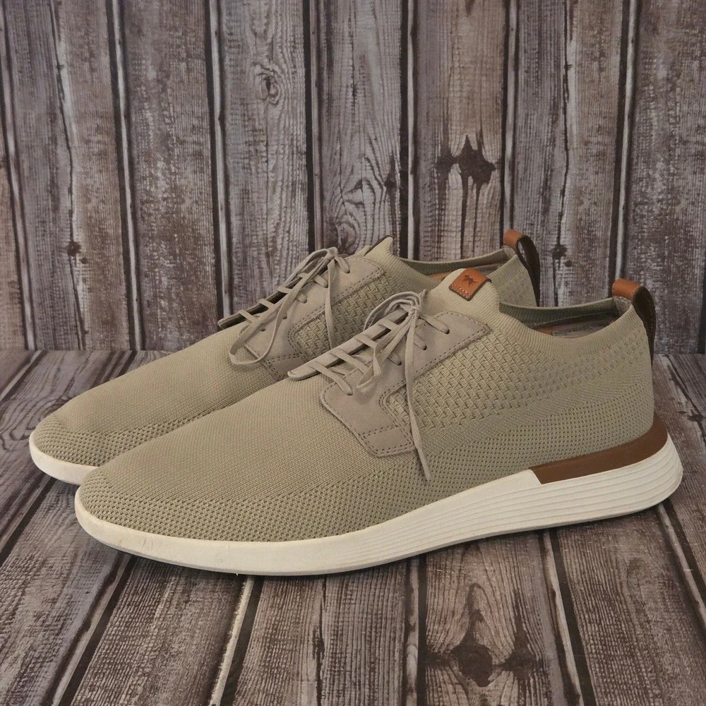 Sz 13 Mens Wolf & Shepherd SwiftKnit Derby Sand Knit Leather Casual Shoes VGUC